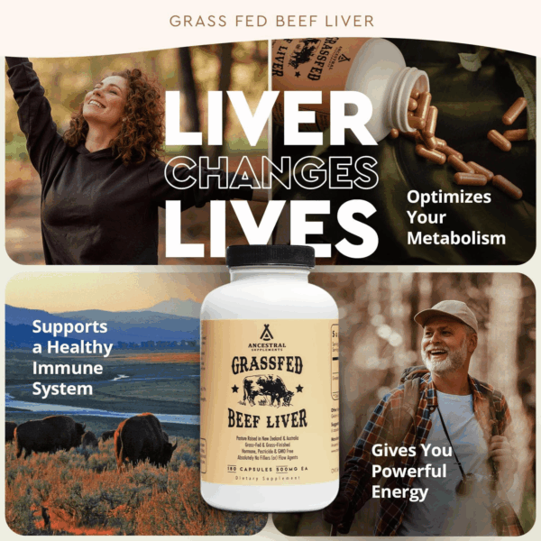 Grass Fed Beef Liver 180 Capsules, Supports Energy Production, Detoxification, Digestion, Immunity and Full Body Wellness, Non-Gmo, Freeze Dried Liver Health Supplement - Image 3
