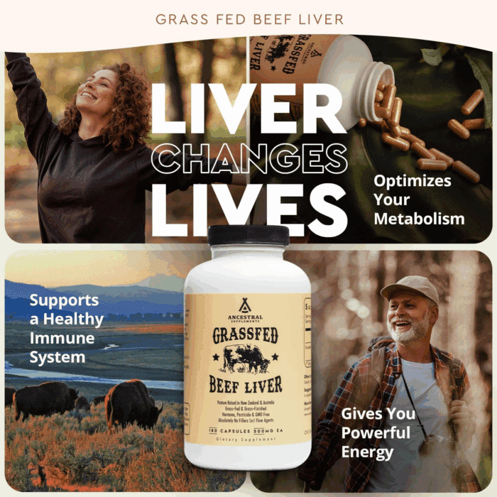 Grass Fed Beef Liver 180 Capsules, Supports Energy Production, Detoxification, Digestion, Immunity and Full Body Wellness, Non-Gmo, Freeze Dried Liver Health Supplement - Image 3