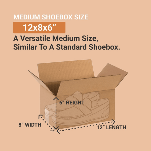 12 X 8 X 6 Corrugated Cardboard Boxes, Small 12"L X 8"W X 6"H, Pack of 25 | Shipping, Packaging, Moving, Storage Box for Home or Business, Strong Wholesale Bulk Boxes - Image 3