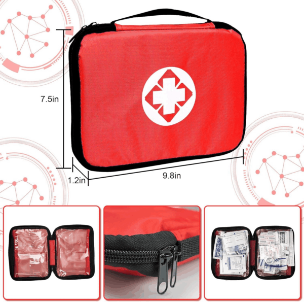 Travel-First Aid-Kit Car-Home 300PCS Survival-Kit Outdoor-Adventure - Small Portable Red Emergency Essential Sets Office Hiking Camping Business Public Must Have First Aid Gear Equipment - Image 7
