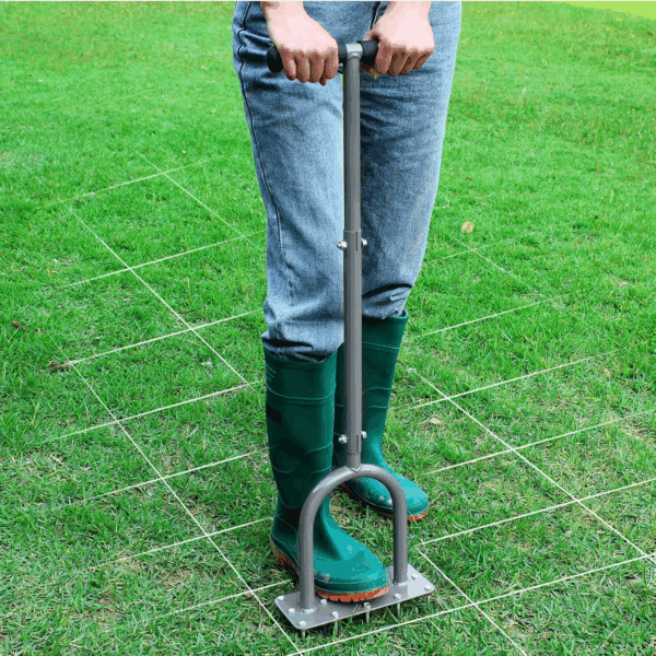 Lawn Aerator Spike Metal Manual Dethatching Soil Aerating Lawn with 15 Iron Spikes, Pre-Assembled Grass Aerator Tools for Yard, Lawn Aeration, Garden Tool, Revives Lawn Health, Patented - Image 6
