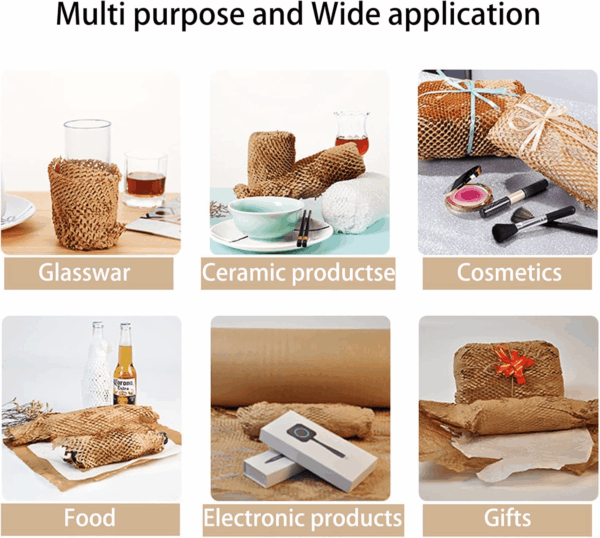 Honeycomb Packing Paper Wrap 15"X131' Sustainable Alternative to Bubble Wrap for Moving/Shipping/Packing Roll with 20 Fragile Sticker Biodegradable & Fully Recylable… - Image 5