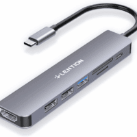USB C Hub with 100W Charging, 4K HDMI, Dual Card Reader, USB 3.0 & 2.0 Compatible Macbook Pro, New Mac Air/Surface, Chromebook, More, Stable Driver Adapter (CB-CE18, Space Gray)