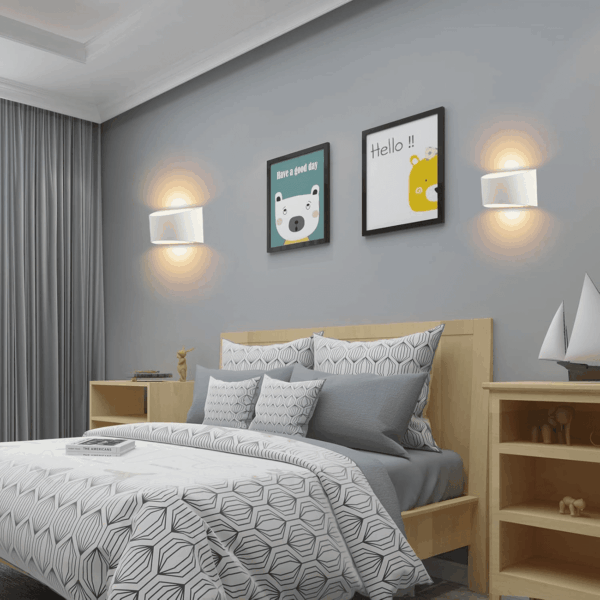 Modern LED Wall Sconce Light Dimmable 12W up down Wall Light for Bedroom Living Room, Warm White - Image 8