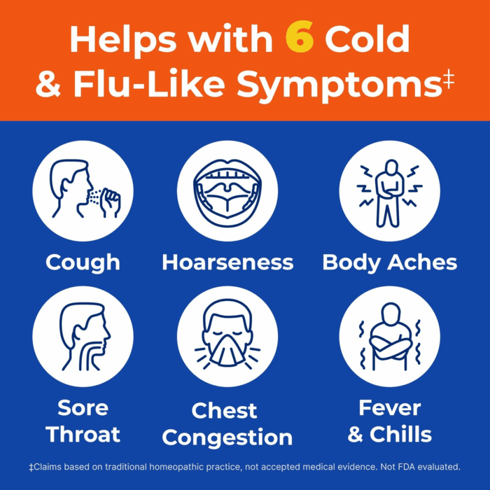 Cold & Flu-Like Symptoms with Echinacea and Sambucus, Homeopathic, Zinc, Cooling Peppermint Flavor, Helps with Cold Symptoms, 20 Tablets - Image 2