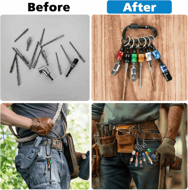 12PCS Bit Holders 1/4 Socket, Hex Shank Screwdriver Bit Holder for Impact Driver Drill Bit Keychain Extension Bar Quick Release Easy Change, Screwdriver Bit Holders for Tools & Home Improvement Gift - Image 3