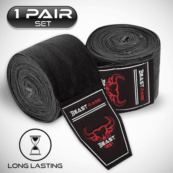 Boxing Hand Wraps 4.5 Meter Martial Arts Bandages Inner Gloves Wrist Support Straps Punching under Hand Knuckles Heavy Elasticated Training Bag Mitts Muay Thai - Image 2