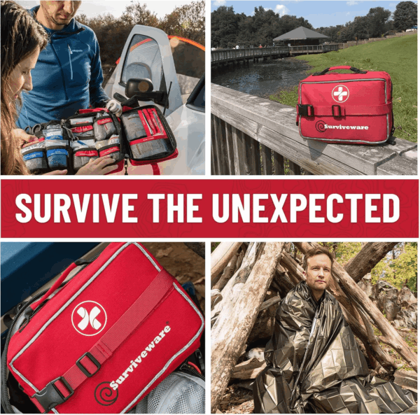 238 Pcs Comprehensive Premium Survival First Aid Kit - Medical Emergency Kit for Travel Camping Gear, Home Essentials & Outdoor Emergencies - HSA & FSA Eligible Survival Kit - Image 5