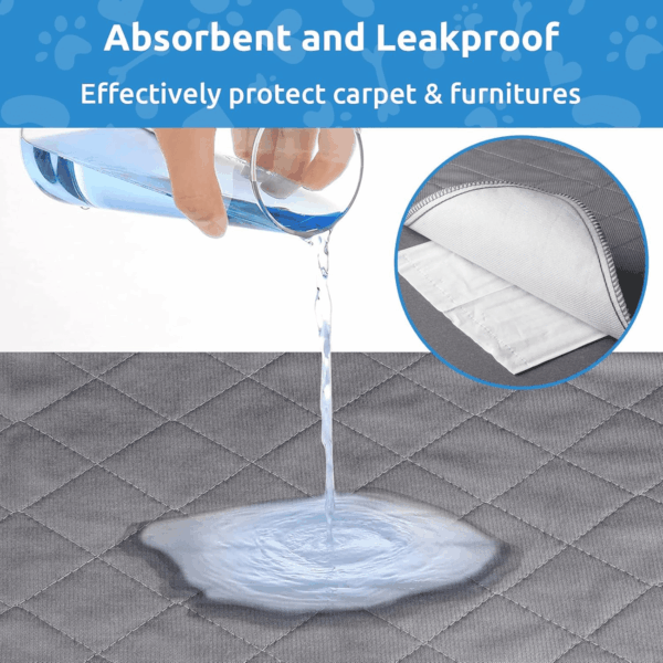 Washable Puppy Dog Pee Pad, 34" X52" Waterproof Whelping Training Pet Mat for Playpen, Crate, Potty, Floor, Bed, Sofa and Trunk, Reusable Pee Pads for Dogs, Cats, Bunny - Image 7
