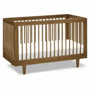 Marley 3-In-1 Convertible Baby Crib - GREENGUARD Gold Certified - Convertible Crib to Toddler Bed and Daybed - Baby Bed W/ 4 Adjustable Heights - Easy to Assemble Wooden Crib - Walnut