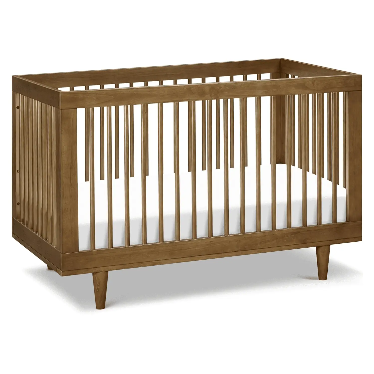 Marley 3-In-1 Convertible Baby Crib - GREENGUARD Gold Certified - Convertible Crib to Toddler Bed and Daybed - Baby Bed W/ 4 Adjustable Heights - Easy to Assemble Wooden Crib - Walnut