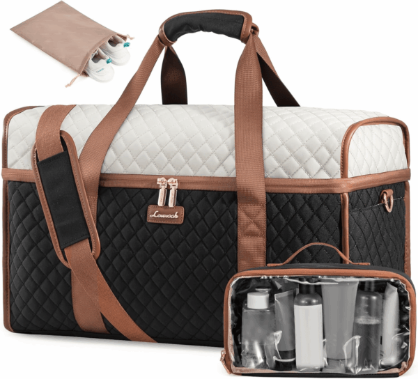 Travel Duffle Bag, Weekender Bags for Women, Carry on Duffel Bags for Airplanes, Overnight Bag with Toiletry Bag, Hospital Bag for Labor and Delivery, Yoga Gym Bag with Wet Pocket, 3Pcs Set