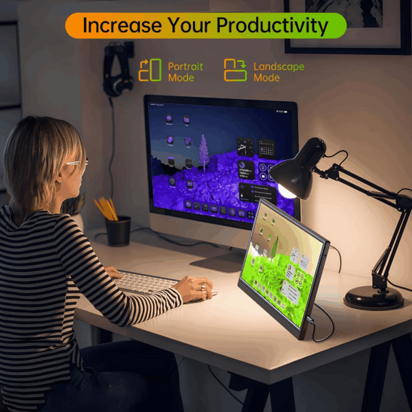 Portable Monitor 15.6-Inch 1080P USB-C HDMI Ultra Slim Travel Monitor with Kickstand for Laptop, PC, Mac Phone, PS, Xbox, Swich Gaming Monitor IPS Slim Zero Bezel - Image 7