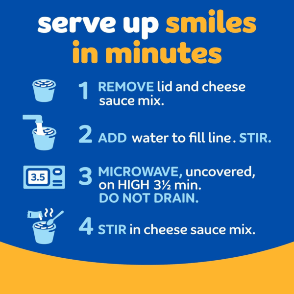 Kraft Original Mac & Cheese Macaroni and Cheese Dinner, 4 Ct Pack, 2.05 Oz Cups - Image 5