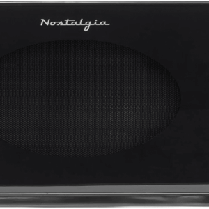 Modern Retro Countertop Microwave Oven - 700-Watt - 0.7 Cu Ft - 12 Pre-Programmed Cooking Settings - Digital Clock - Kitchen Appliances - Black