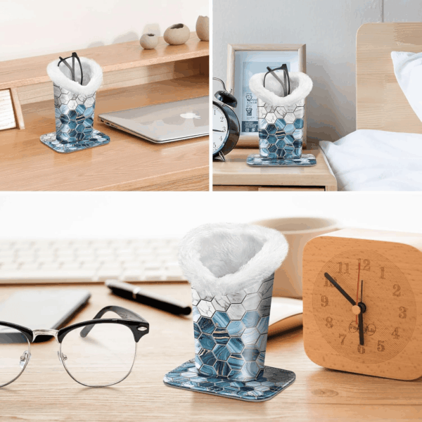Plush Lined Eyeglasses Holder, Glasses Stand Case, Anti-Scratch Glasses Storage Organizer for Desk, Nightstand, Office - Image 4