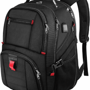 Travel Backpack, Extra Large 50L Laptop Backpacks for Men Women, Water Resistant College Backpacks Airline Approved Business Work Bag with USB Charging Port Fits 17 Inch Computer, Black