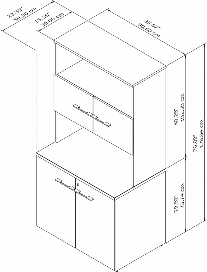 Office 500 36W Tall Storage Cabinet with Doors and Shelves - Image 3