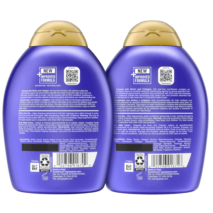 Thick & Full + Biotin & Collagen Volumizing Shampoo & Conditioner Set, Nutrient-Infused, Biotin Gives Hair Volume & Body, Sulfate-Free Surfactants, 13 Fl. Oz, 2 Pack - Image 8