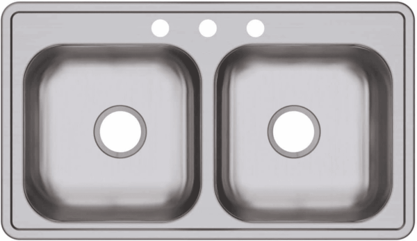 D233194 Dayton Equal Double Bowl Drop-In Stainless Steel Sink 33 X 19 X 6.5 - Image 10