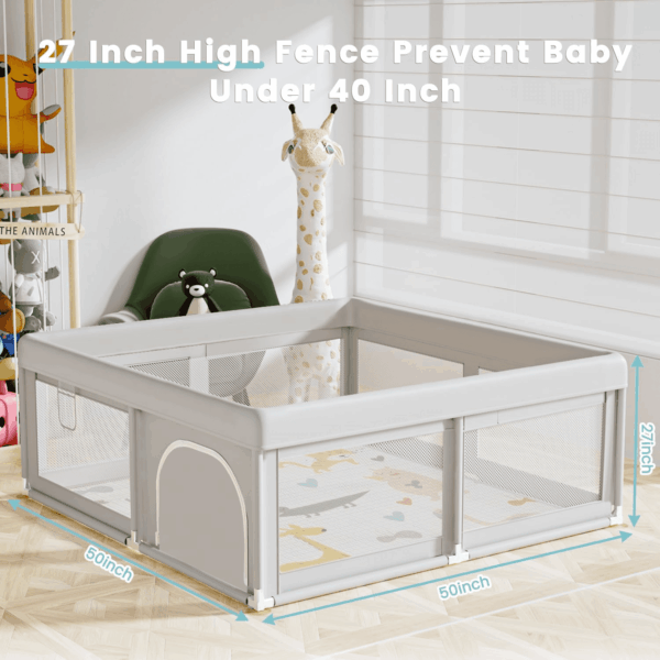 50 X 50 Inch Baby Playpen with Mat Small Playpen for Babies and Toddlers Baby Fence Playards - Image 7