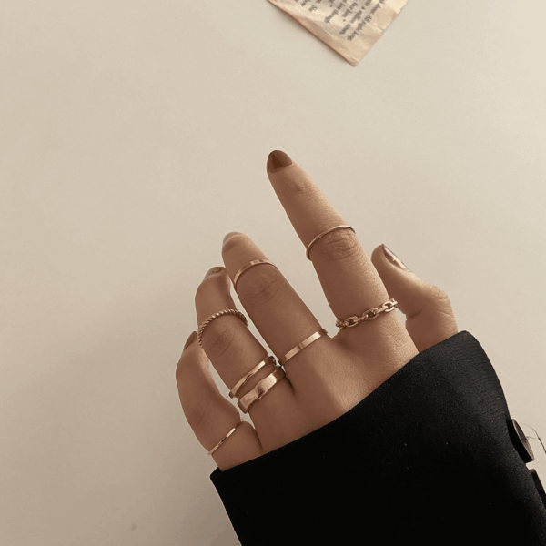 Gold Knuckle Rings Set for Women Snake Chain Stacking Ring Vintage BOHO Midi Rings Size Mixed - Image 3