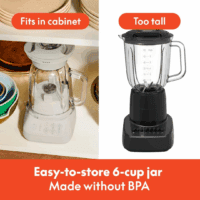 10 Speed Countertop Blender, Juicer & Smoothie Maker, Fits-Anywhere™ Kitchenware, Slim Flip & Store Design, Dishwasher Safe 48Oz Capacity Pitcher & Lid, Stainless Steel Blade, 450 Watt, Oatmilk - Image 3