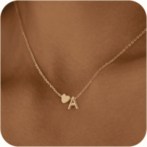 Heart Initial Necklaces for Women 14K Gold Plated Dainty A-Z Letter Pendant Necklace Tiny Gifts for Womens Jewelry