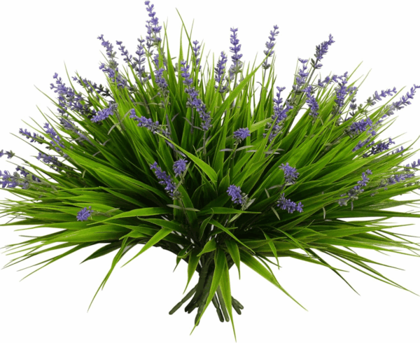 12 Bundles Artificial Plants Outdoor Fake Monkey Grass with Flowers for Pot UV Resistant Plant Decor for Window Garden Patio Hanging Planter Pathway Front Porch (Grass with Flowers)