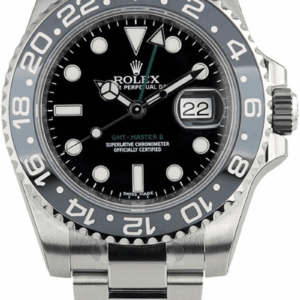 Gmt-Master II Stainless Steel Watch Black Dial 116710LN