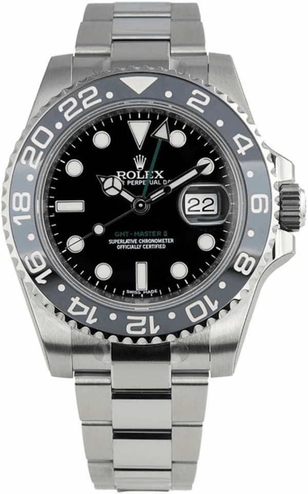 Gmt-Master II Stainless Steel Watch Black Dial 116710LN