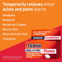 Dual Action with Tylenol, Ibuprofen & Acetaminophen Fast-Acting Dual Action Pain Reliever for Minor Aches & Pains, Ibuprofen (NSAID) 125 Mg & Acetaminophen 250 Mg, 120 Ct - Image 2