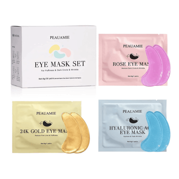 Under Eye Patches Gold and Hyaluronic Acid for Puffy Eyes,Rose Eye Masks for Dark Circles and Puffiness Skin Care Smooth Wrinkles Products 30 Pairs - Image 6
