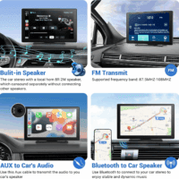 Wireless Apple Carplay Screen for Car 4K Dash Cam, 9" Portable Apple Carplay & Android Auto Car Stereo, with 1080P Backup Camera, GPS Navigation/Mirror Link/Voice Control/Bluetooth - Image 4