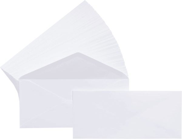 #10 Business Letter Envelopes with Gummed Seal, 500-Pack, No Tint