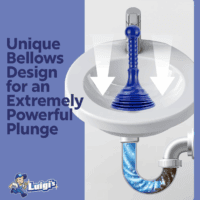 Sink and Drain Plunger for Bathrooms, Kitchens, Sinks, Baths and Showers. Small and Powerful, Commercial Style 'Plumbers Plunger' with Large Bellows - Image 3