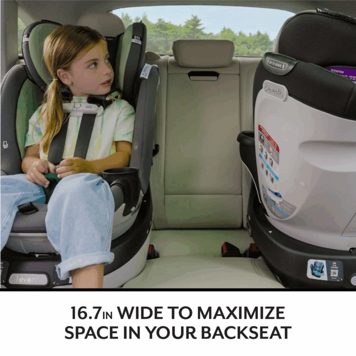 Gold Revolve360 Slim 2-In-1 Rotational Car Seat with Green & Gentle Fabric (Peridot Green) - Image 2