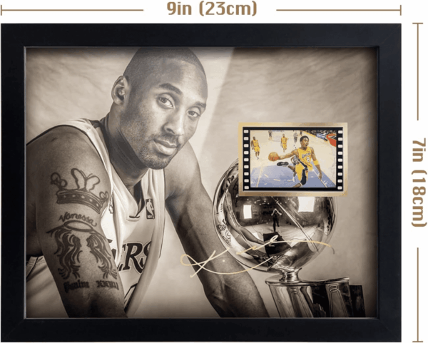 Sport Superstar Kobe Bryant Poster Desktop Framed Photo Gift 8X6 Inches,With Signed and 1X35Mm Film Mini Cell Display,Great Memorabilia Gift for Basketball Enthusiasts/Kobe Fans - Image 5