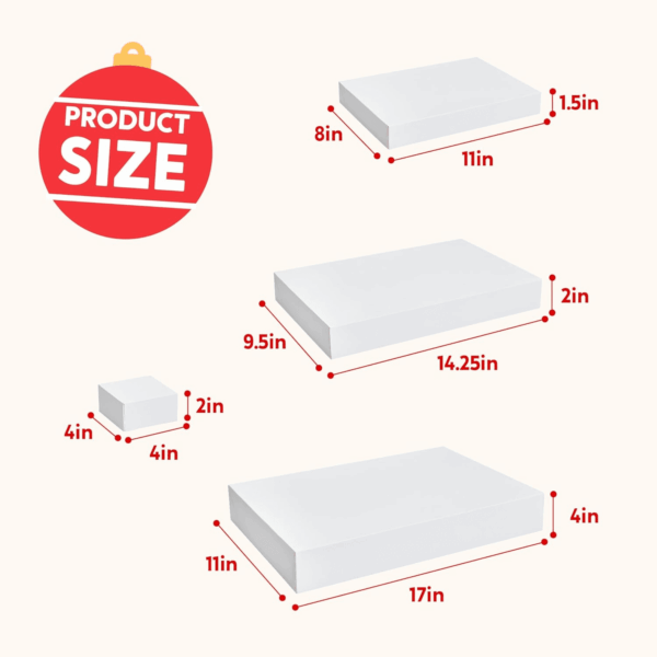 12PCS 17" Christmas Shirt Gift Boxes with Lid for Presents, Extra Large 4" Deep White Paper Box, 4 Assorted Different Size Robe Box for Clothes, Xmas Birthday Holiday Wedding Gift Wrapping Decor - Image 6