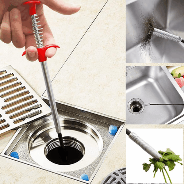Drain Snake, Drain Clog Remover - Gutter Cleaning Tools Drain Cleaner for Toilet Sewer Shower Kitchen Bathroom Tub Clogged Drains Opener Cleaning Tool, Flexible Grabber Claw Pick up Reacher (79 Inch) - Image 3