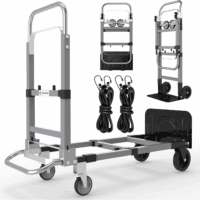 Convertible Hand Truck Dolly Cart, Folding Hand Cart with Wheels Collapsible Hand Truck, Aluminum Dolly Cart for Moving Luggages, Boxes, Large Cartons, 500 Lbs Load Capacity