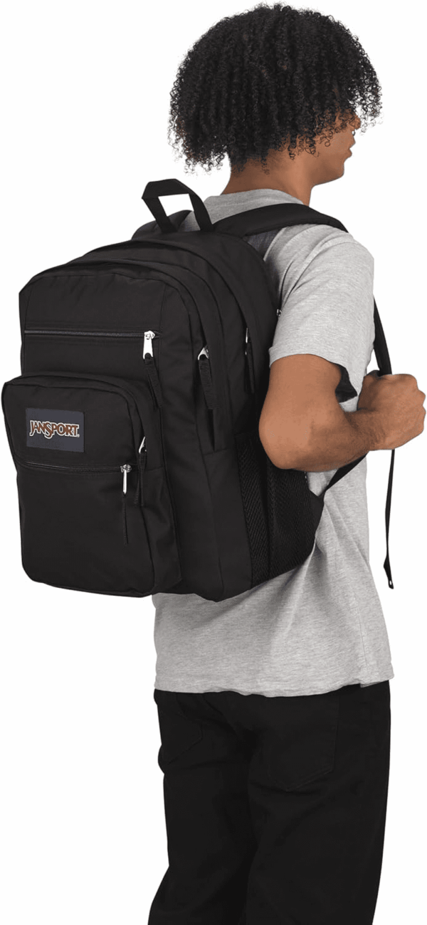 Laptop Backpack - Computer Bag with 2 Compartments, Ergonomic Shoulder Straps, 15” Laptop Sleeve, Haul Handle - Black - Image 9