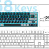 Portable 60% Mechanical Gaming Keyboard, Mk-Box LED Backlit Compact 68 Keys Mini Wired Office Keyboard with Red Switch for Windows Laptop PC Mac - Black/Grey - Image 3