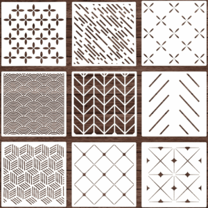 9 Pieces 12 X 12 Inch Geometric Wall Stencils Herringbone Geometric Wall Templates Painting Stencils Reusable Art Modern Tile Stencil for Painting on Walls Floor Canvas Wood Furniture
