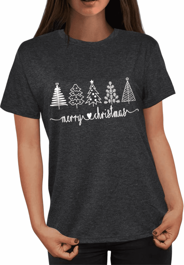Women'S Merry Christmas Shirts: Crew Neck Short Sleeve Christmas Party T-Shirt - Image 2
