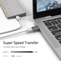 USB C to USB Adapter Pack of 2 USB C Male to USB 3.0 Female Adapter Compatible with Macbook Pro Air 2024, Microsoft Surface, Ipad,Samsung Notebook, Dell XPS and More Type C Devices,Space Grey - Image 5