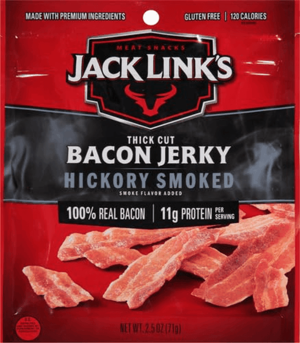 Bacon Jerky, Hickory Smoked - Flavorful Ready to Eat Meat Snack with 11G of Protein, Made with 100% Thick Cut Real Bacon, Protein Snack, Keto & Paleo Diet Ready, 2.5 Oz. - Image 2
