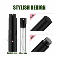 8ML Mini Atomizer Perfume Travel (Matte Black) Refillable Bottle Portable Spray Bottle for Cologne and Perfume (3Pcs) - Image 3