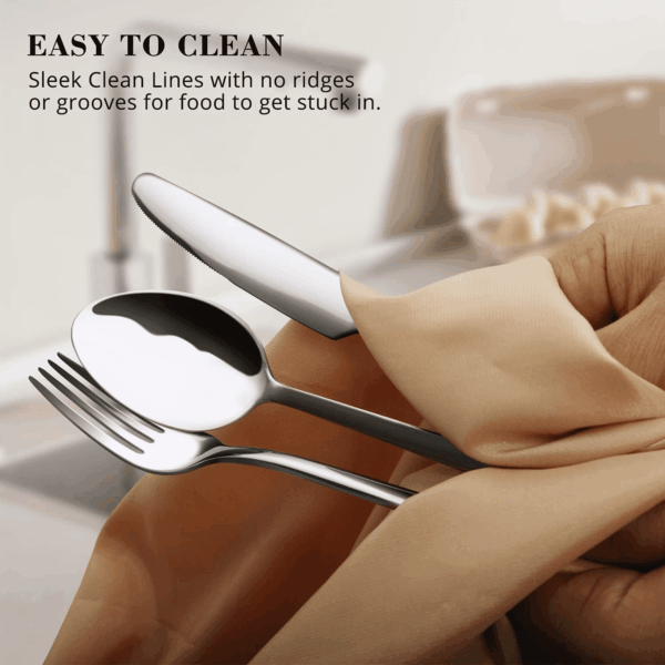 Silverware Set, 20 Piece Flatware Cutlery Set for 4, 18/10 Stainless Steel Silverware Mirror Polished Dishwasher Safe for Home, Restaurant, Wedding, Party(Silver, 20 Pieces for 4) - Image 5