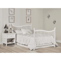 Violet 7-In-1 Convertible Life Style Crib in White, Greenguard Gold Certified, 4 Mattress Height Settings, Made of Sustainable New Zealand Pinewood - Image 7